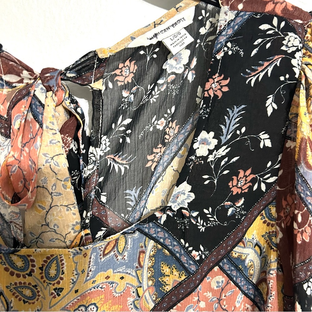 American Eagle Multicolor Patchwork Tie Back Baby… - image 6